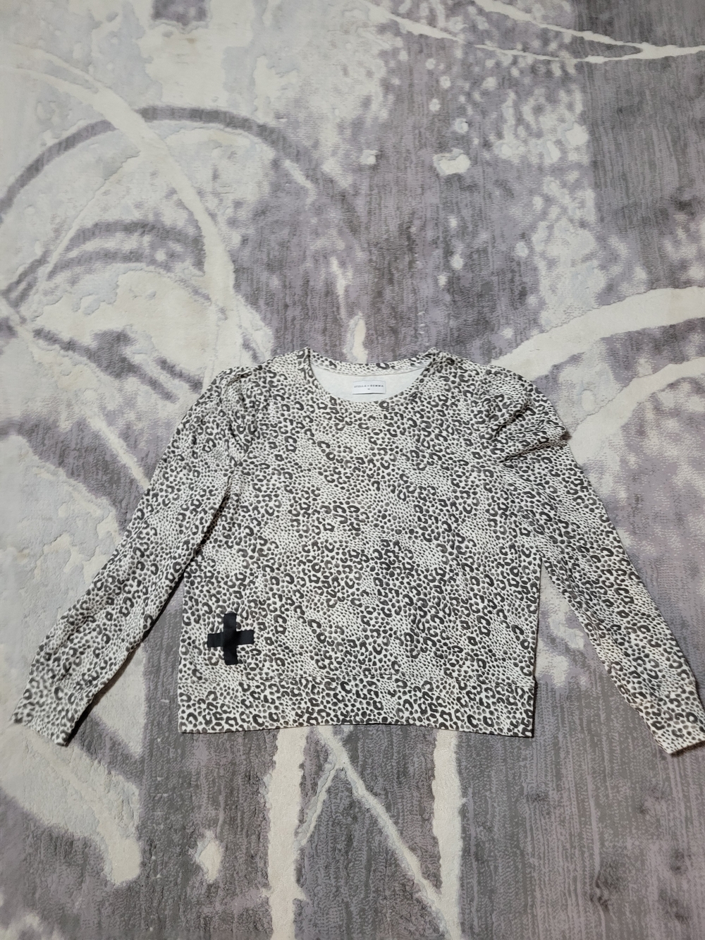 Stella+Gemma Women Leopard Print Long Sleeve Top with Puff Shoulders - Size 12